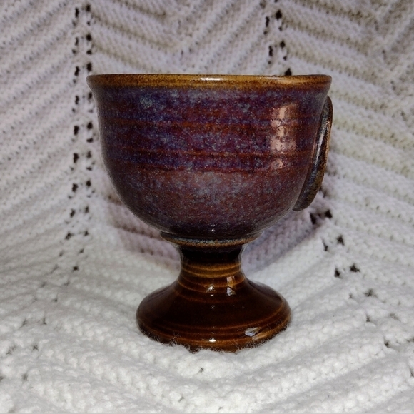 The Gorgons Head Roman Baths Bath Stoneware Wine  Chalice Goblet 4 1/8" - Picture 4 of 6